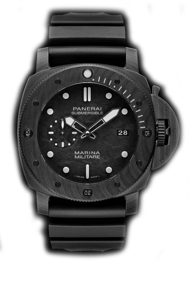47MM Carbotech Marina Militare Black Dial on Black Strap