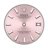 28mm Stainless Steel Pink Index Dial 18k Fluted Bezel Jubilee Bracelet