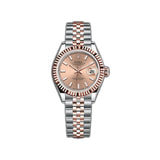 28mm Steel and 18k Everose Gold Rose-Colour Index Dial Jubilee