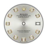 28MM 18k Yellow Gold Silver Diamond Dial President Bracelet