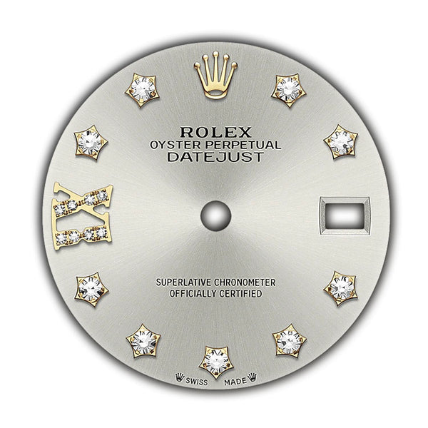 28MM 18k Yellow Gold Silver Star Diamond Dial Jubilee Bracelet