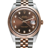 41mm Steel & Everose Gold Chocolate Diamond Dial Jubilee Bracelet