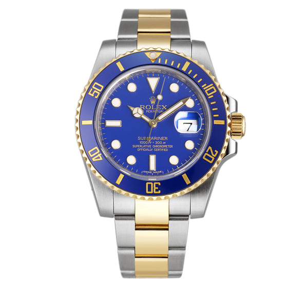 40mm Steel and Yellow Gold Ceramic Bezel Blue Dial Box and Papers 2013