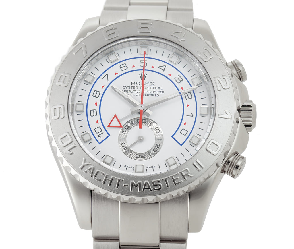 Rolex Yacht-Master II White Gold White Dial 44mm Platinum Bezel 116689