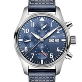 41mm Chronograph Stainless Steel Blue Dial On Strap