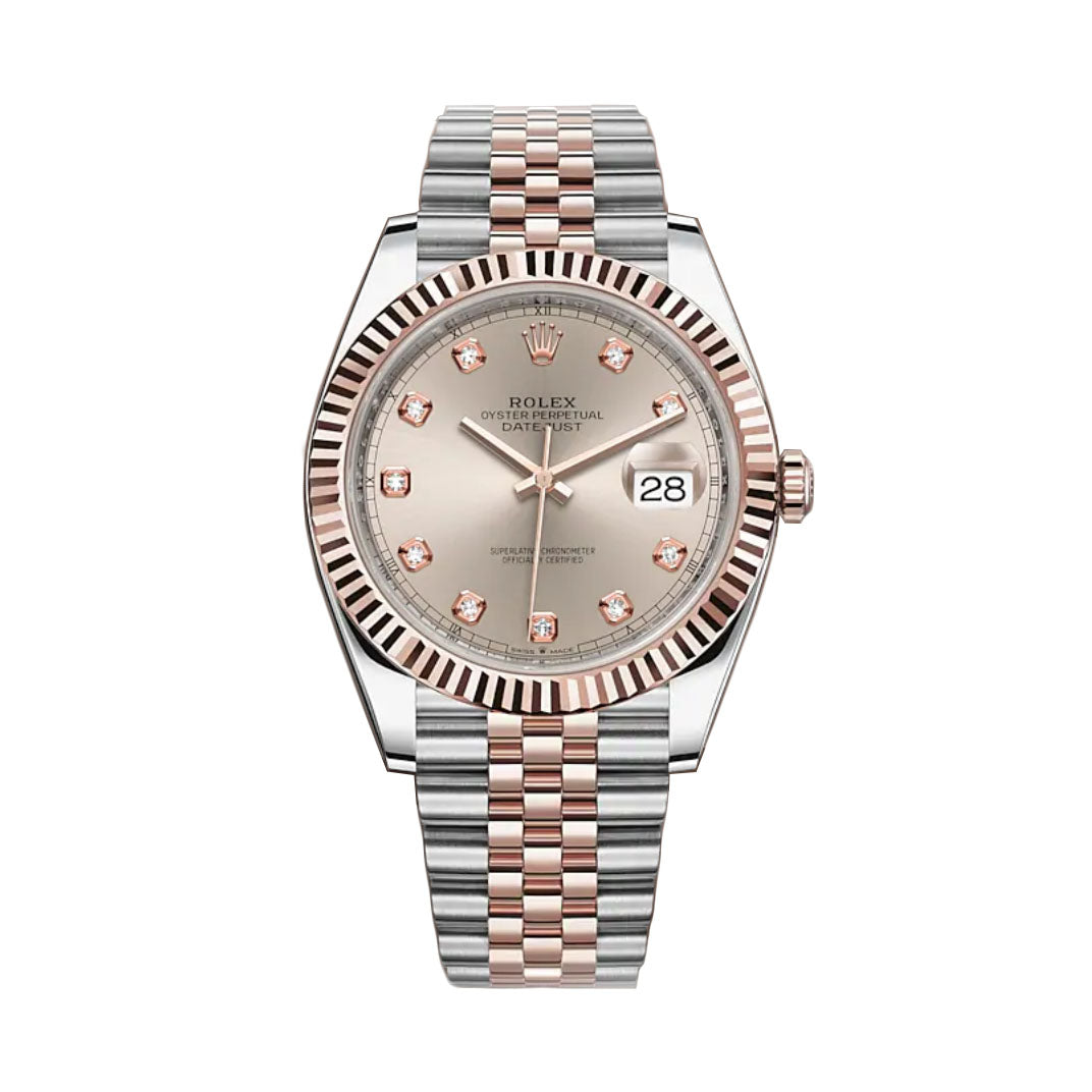 41mm Steel Everose Gold Sundust Diamond Dial Jubilee Bracelet