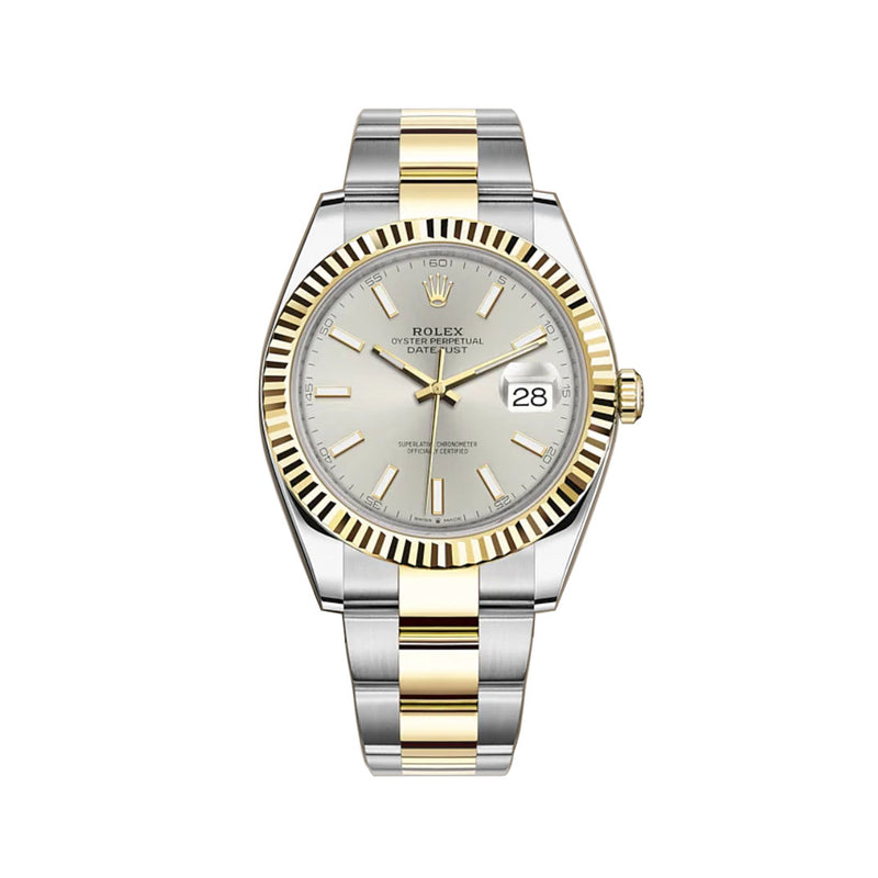 41mm Steel & Yellow Gold Silver Index Dial Oyster Bracelet
