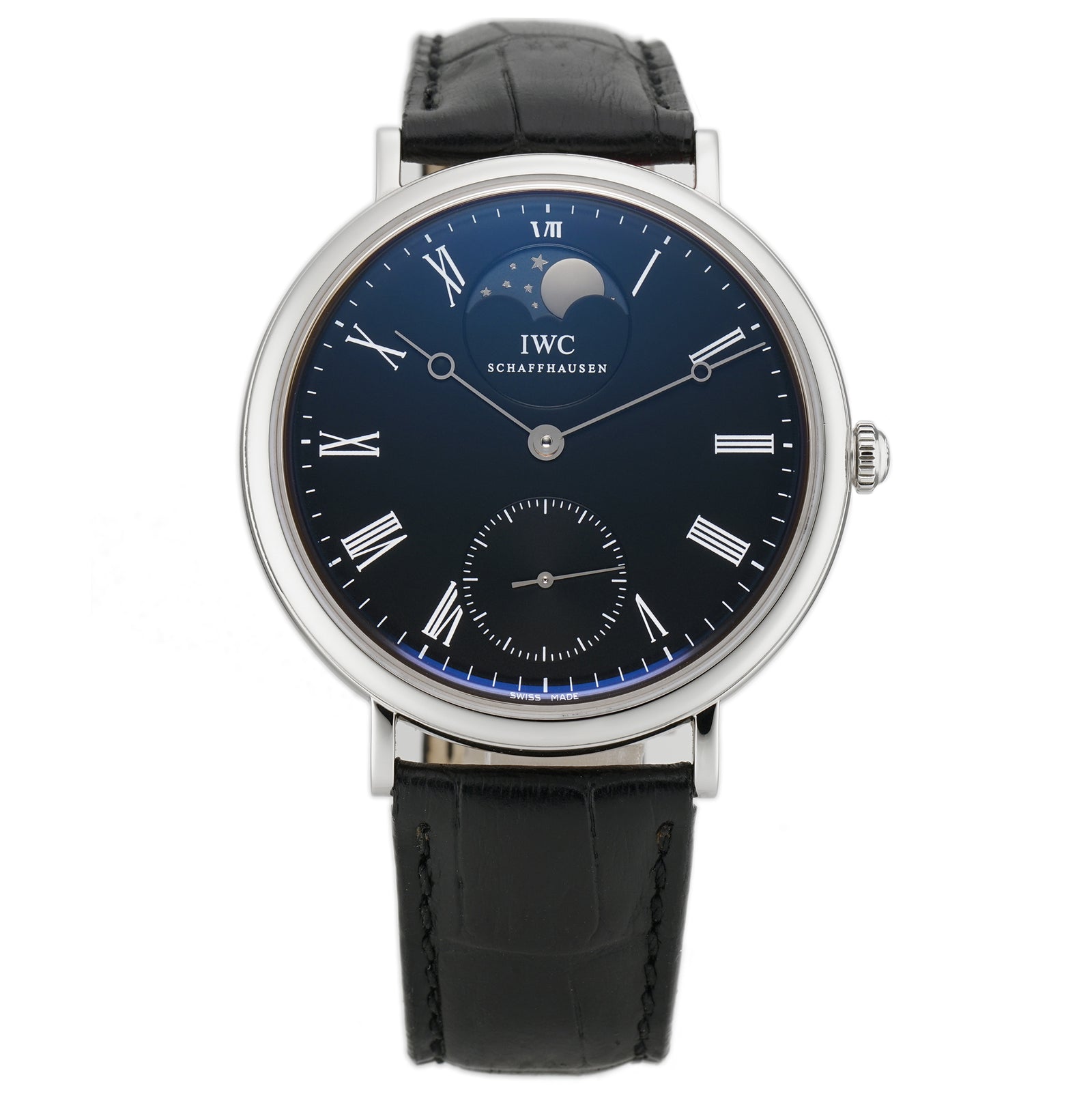 IWC Portofino Manual Wind Moonphase 46mm Black Dial IW544801 