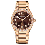 36mm 18k Rose Gold Brown Dial Diamond Bezel Automatic
