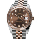 41mm Steel & Everose Gold Chocolate Diamond Dial Jubilee Bracelet