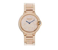 36mm 18K Rose Gold Diamond Dial On Diamond Bracelet