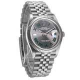 36mm Steel Wimbledon Dial 18k Fluted Bezel Jubilee Bracelet
