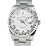 36mm Steel White Roman Dial Oyster Bracelet