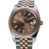 41mm Steel & Everose Gold Chocolate Index Dial Jubilee Bracelet