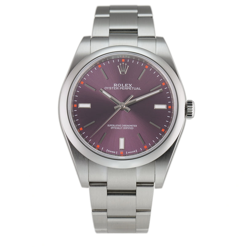 39mm No-Date Steel Red Grape Purple Index Dial 01/2018