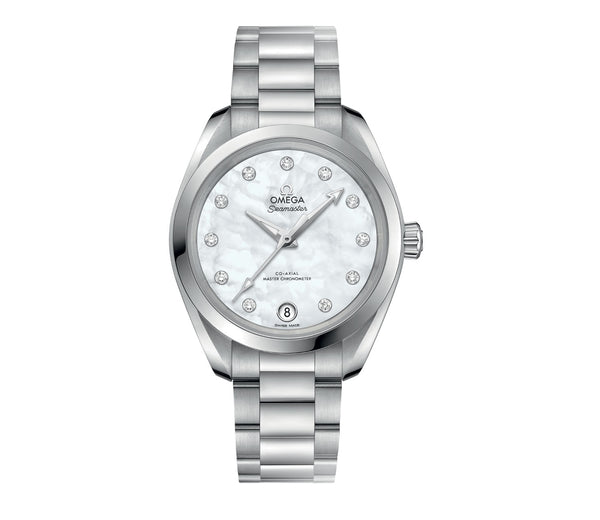 34mm Aqua Terra 150m Co-Axial Master Chronometer Ladies White MOP Dial On Bracelet