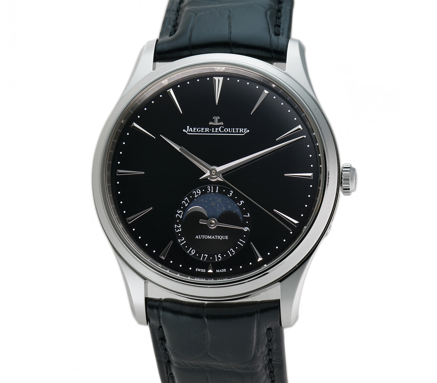 Jaeger LeCoultre Master Ultra Thin Moon Steel 39mm Black Dial