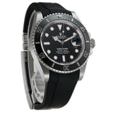 41mm Date  Stainless Steel Black Dial With RubberB