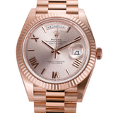 40mm 18k Everose Gold President Sundust Roman Dial