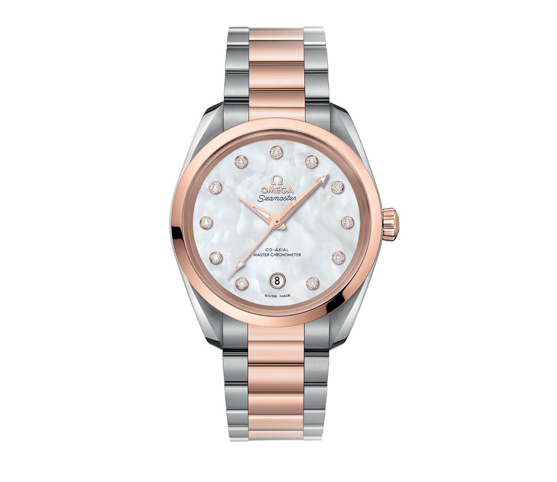 Aqua Terra 150m Co-Axial Master Chronometer Ladies 38mm White Mother-Of-Pearl Dial On Bracelet