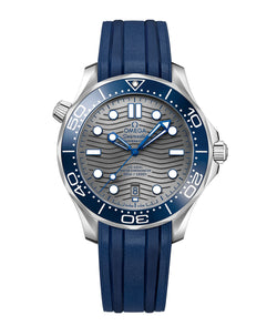 Diver 300m Co-Axial Master Chronometer Blue Ceramic Bezel 42mm Grey Dial On Strap