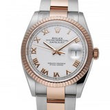 36mm Steel & Everose Gold White Roman Dial Oyster Bracelet