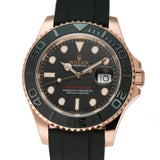 40mm 18k Eversose Gold Ceramic Bezel Black Dial Oysterflex