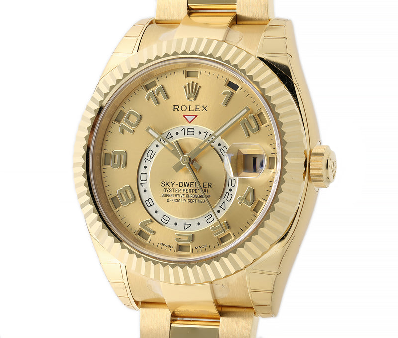18k Yellow Gold On Bracelet Champagne Dial