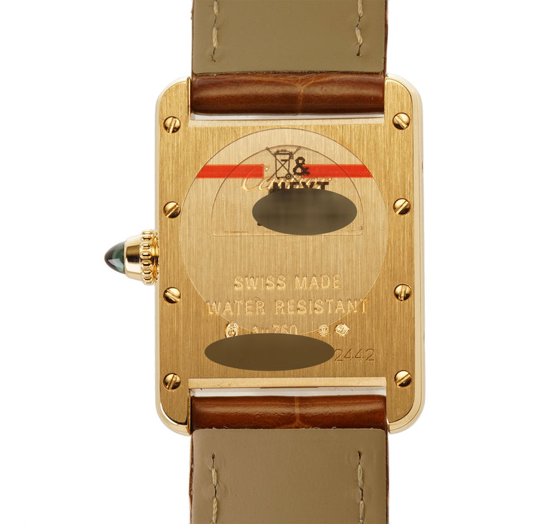 Cartier Tank Louis Cartier Watch Small Model, Quartz Movement, Yellow Gold,  Leather W1529856