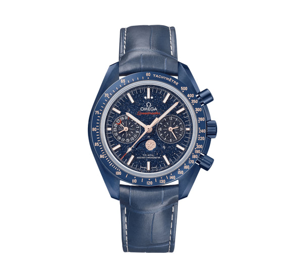 Blue Side Of The Moon 44mm Blue Ceramic Moonwatch Moonphase Chronograph