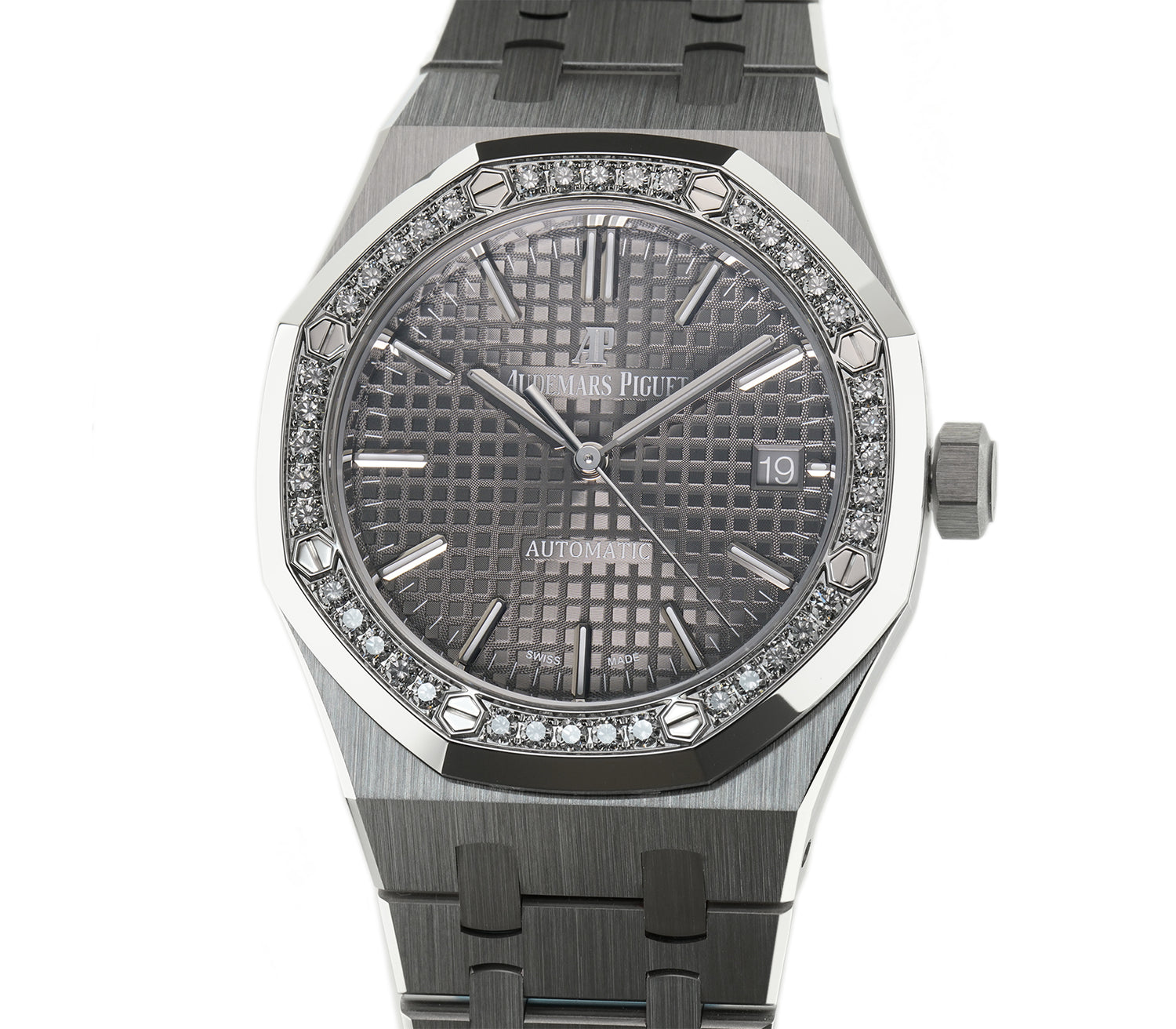 Audemars Piguet Royal Oak 37mm Diamond Bezel Grey Dial 15451ST