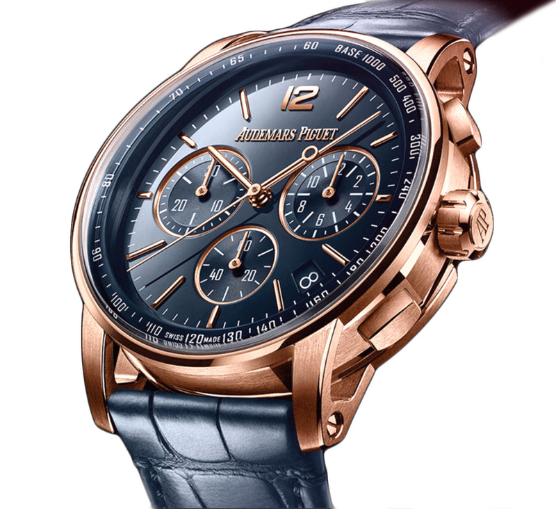 Chronograph 18k Pink Gold Blue Dial 41mm