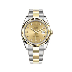 41mm Steel & Yellow Gold Champagne Diamond Dial Oyster Bracelet
