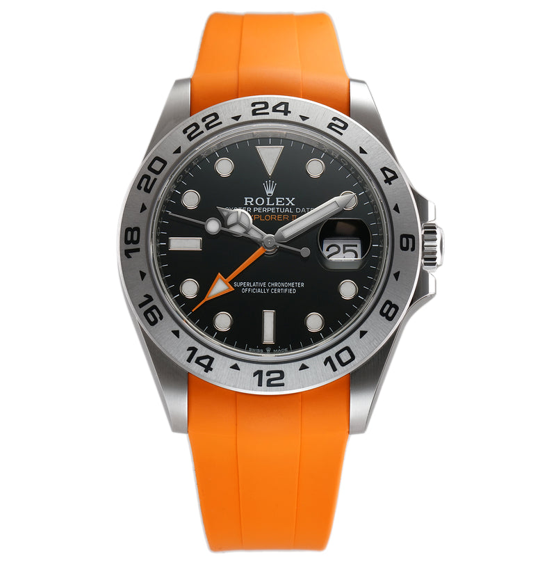 42mm Black Dial Orange Hand Caliber 3285 Orange RubberB Included