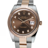 41mm Steel & Everose Gold Chocolate Diamond Dial Oyster Bracelet