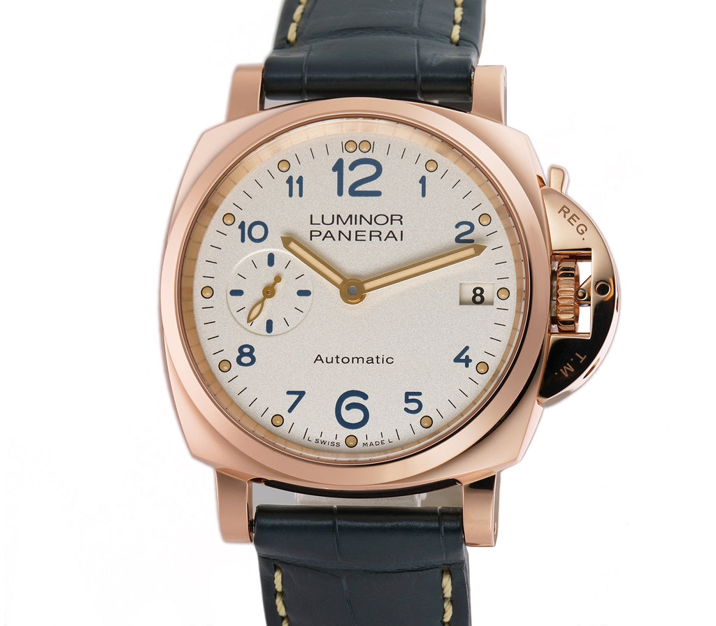 Panerai Luminor Piccolo Due 18k Rose Gold 38mm Ivory Dial PAM