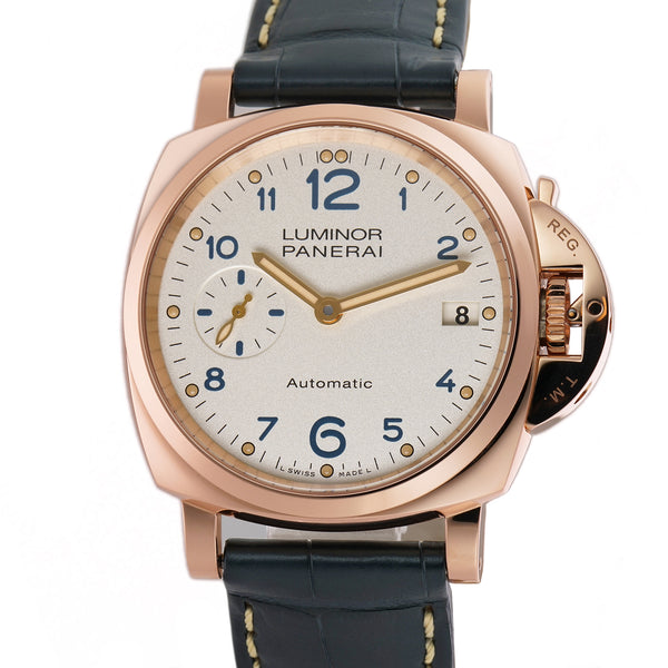 Panerai Luminor Piccolo Due 18k Rose Gold 38mm Ivory Dial PAM