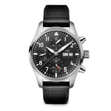 41mm Chronograph Stainless Steel Bezel Black Dial On Strap