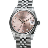 31mm Steel and 18k Fluted Bezel Pink Diamond-Set Dial Jubilee Bracelet