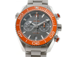 46mm Planet Ocean 600m Co-Axial Master Chronometer Orange Ceramic Bezel Grey Dial