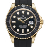 42mm 18k Yellow Gold Ceramic Bezel On Oysterflex