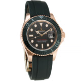 40mm 18k Eversose Gold Ceramic Bezel Black Dial Oysterflex