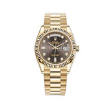 36mm 18k Yellow Gold President Dark Grey Diamond Dial