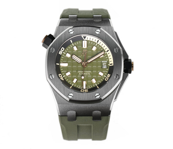 Diver Stainless Steel 42mm Khaki Green Dial