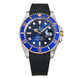 41mm Steel and Yellow Gold Ceramic Bezel Blue Dial RubberB Included