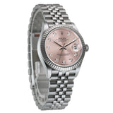 31mm Steel and 18k Fluted Bezel Pink Diamond-Set Dial Jubilee Bracelet