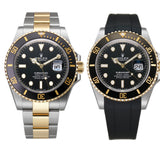 41mm Steel and Yellow Gold Ceramic Bezel Black Dial RubberB Included