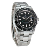 40mm Black Ceramic Bezel Black Dial Green Hand on RubberB Bracelet Included