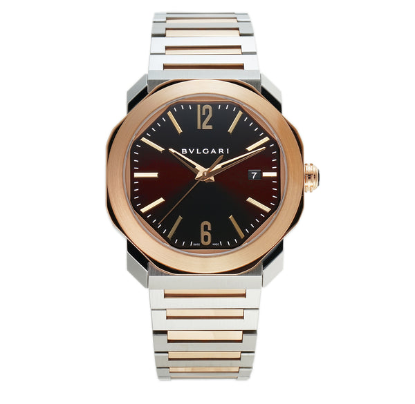 Roma 41mm Steel & Rose Gold Brown Dial