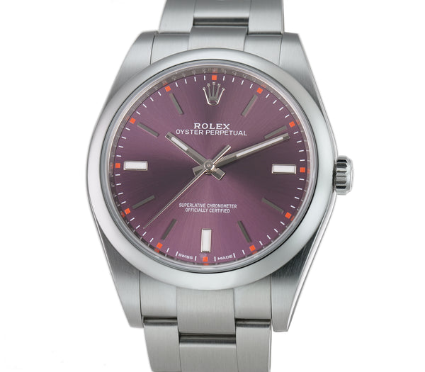 39mm No-Date Steel Red Grape Purple Index Dial 01/2018